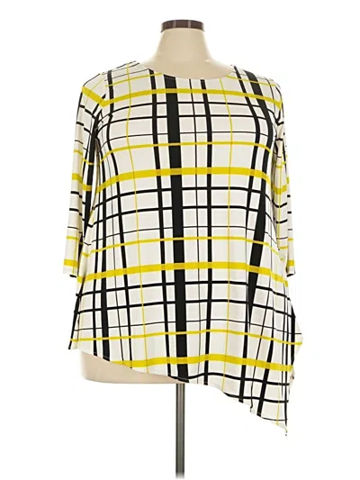 Pre-owned Alfani 3/4 Sleeve Blouse In Yellow