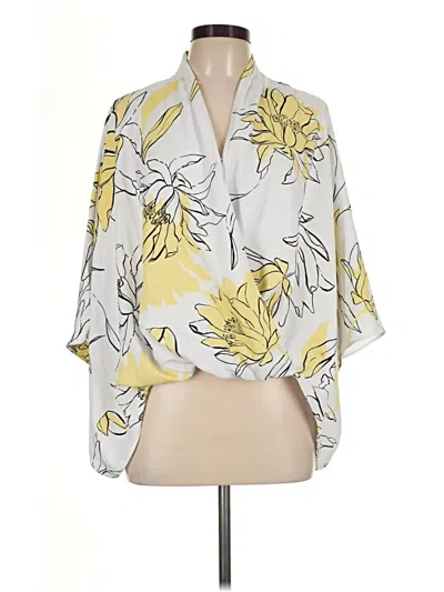 Pre-owned Alfani 3/4 Sleeve Blouse In Yellow