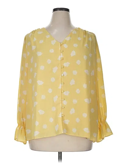 Pre-owned Alfani 3/4 Sleeve Blouse In Yellow