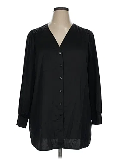 Pre-owned Alfani 3/4 Sleeve Button Down Shirt In Black