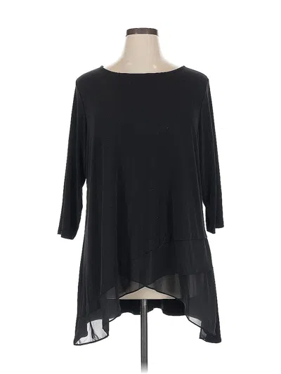 Pre-owned Alfani 3/4 Sleeve T-shirt In Black