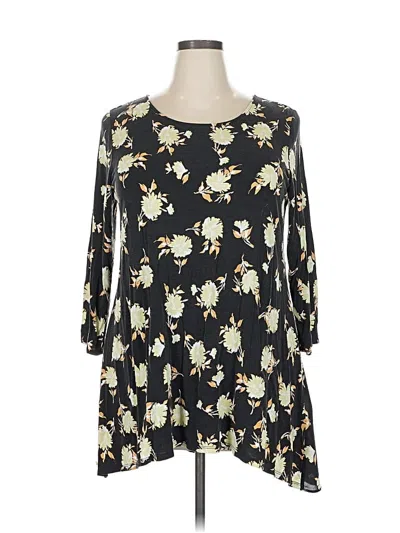 Pre-owned Alfani 3/4 Sleeve T-shirt In Black