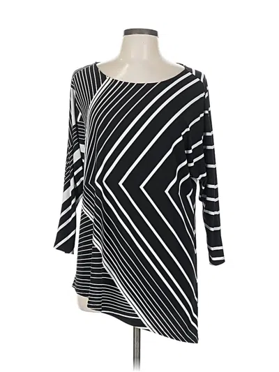 Pre-owned Alfani 3/4 Sleeve Top Black Boatneck Tops