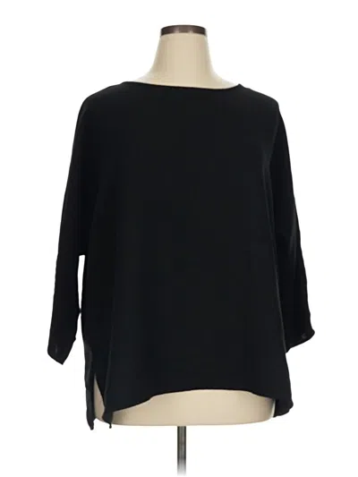 Pre-owned Alfani 3/4 Sleeve Top Black Boatneck Tops