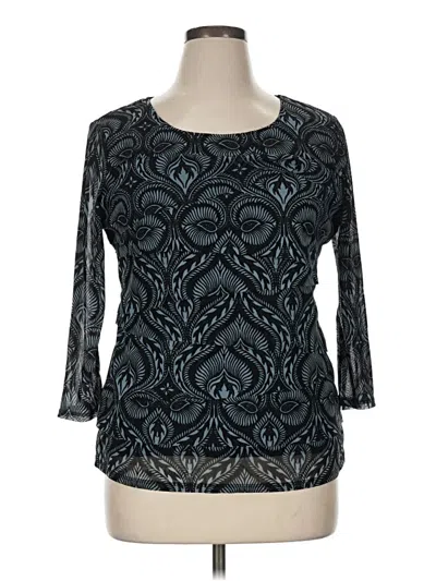 Pre-owned Alfani 3/4 Sleeve Top Black Boatneck Tops