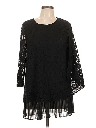 Pre-owned Alfani 3/4 Sleeve Top Black Boatneck Tops