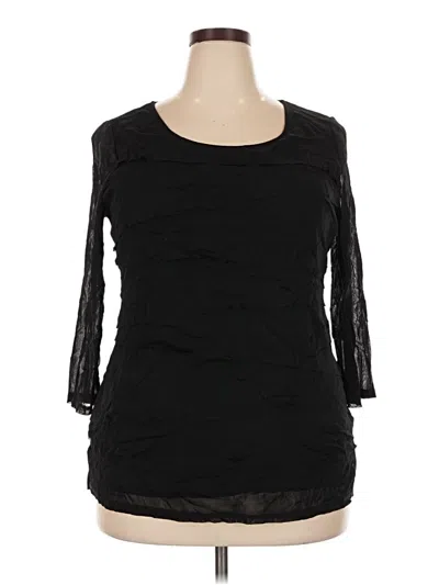 Pre-owned Alfani 3/4 Sleeve Top Black Boatneck Tops