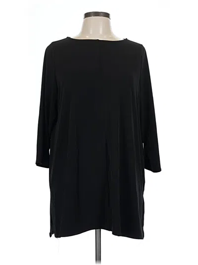 Pre-owned Alfani 3/4 Sleeve Top Black Boatneck Tops