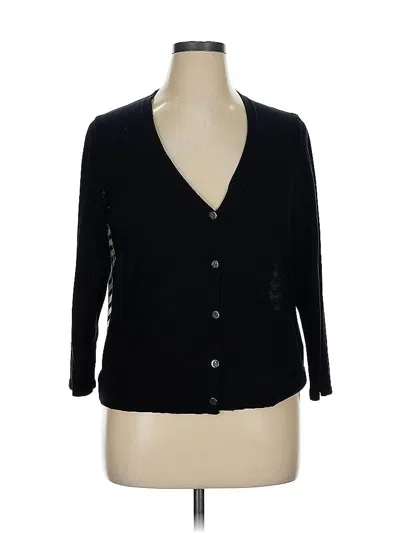 Pre-owned Alfani 3/4 Sleeve Top Black Plunge Neckline Tops