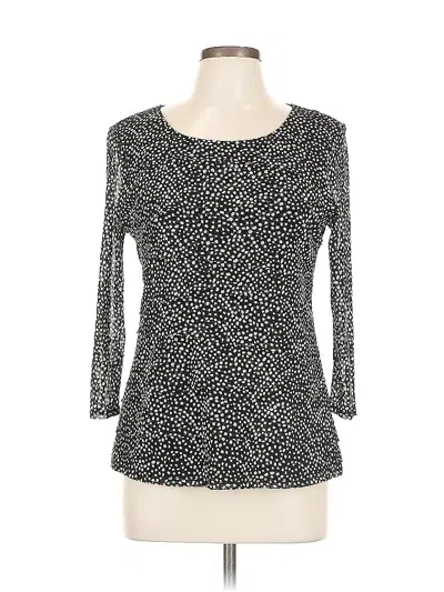 Pre-owned Alfani 3/4 Sleeve Top Black Scoop Neck Tops