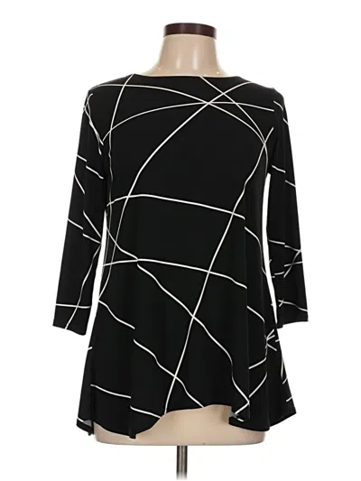 Pre-owned Alfani 3/4 Sleeve Top Black Square Neckline Tops