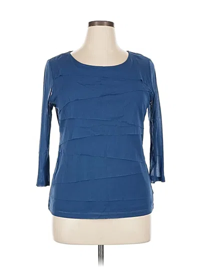 Pre-owned Alfani 3/4 Sleeve Top Blue Boatneck Tops