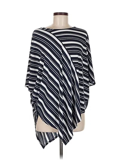 Pre-owned Alfani 3/4 Sleeve Top Blue One Shoulder Neckline Tops