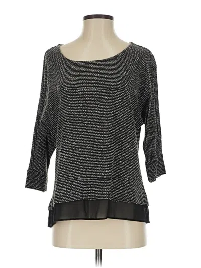 Pre-owned Alfani 3/4 Sleeve Top Gray Boatneck Tops