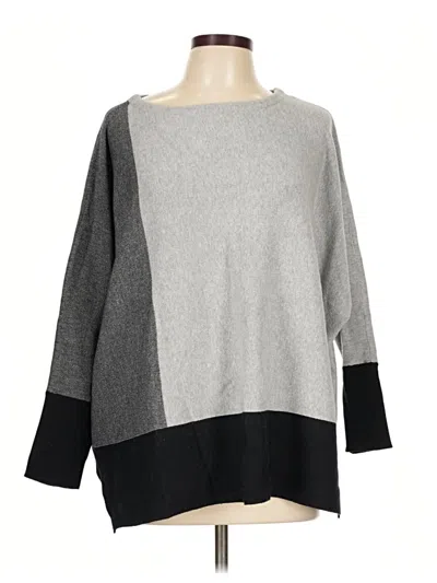 Pre-owned Alfani 3/4 Sleeve Top Gray Boatneck Tops