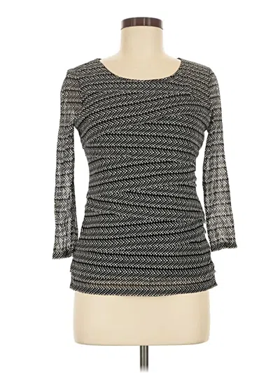 Pre-owned Alfani 3/4 Sleeve Top Gray Boatneck Tops