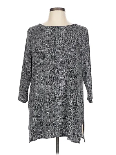Pre-owned Alfani 3/4 Sleeve Top Gray Square Neckline Tops