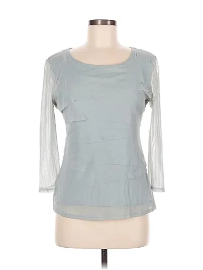 Pre-owned Alfani 3/4 Sleeve Top Gray Square Neckline Tops
