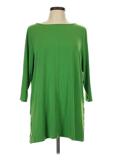 Pre-owned Alfani 3/4 Sleeve Top Green Boatneck Tops