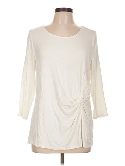 Pre-owned Alfani 3/4 Sleeve Top Ivory Boatneck Tops