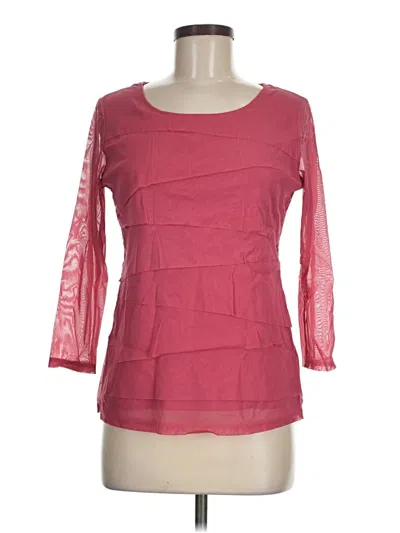 Pre-owned Alfani 3/4 Sleeve Top Pink Boatneck Tops