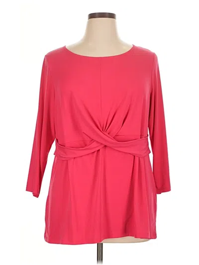 Pre-owned Alfani 3/4 Sleeve Top Pink Boatneck Tops