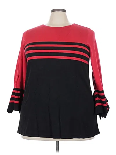 Pre-owned Alfani 3/4 Sleeve Top Red Boatneck Tops