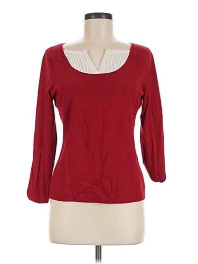 Pre-owned Alfani 3/4 Sleeve Top Red Scoop Neck Tops
