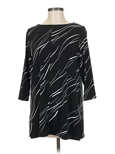 Pre-owned Alfani 3/4 Sleeve T-shirt In Black