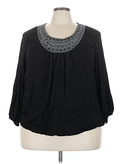 Pre-owned Alfani 3/4 Sleeve T-shirt In Black