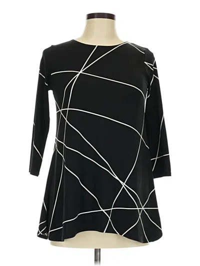 Pre-owned Alfani 3/4 Sleeve T-shirt In Black