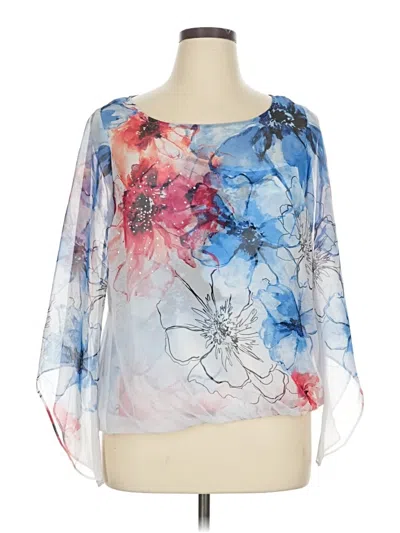 Pre-owned Alfani 3/4 Sleeve T-shirt In Blue