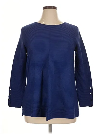 Pre-owned Alfani 3/4 Sleeve T-shirt In Blue