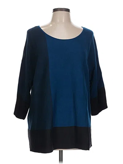 Pre-owned Alfani 3/4 Sleeve T-shirt In Blue