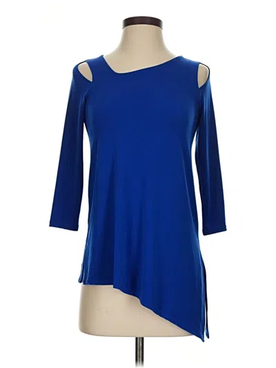Pre-owned Alfani 3/4 Sleeve T-shirt In Blue