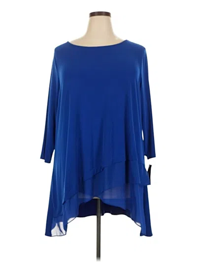 Alfani 3/4 Sleeve T-shirt In Blue
