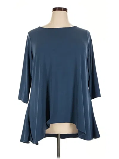 Pre-owned Alfani 3/4 Sleeve T-shirt In Blue