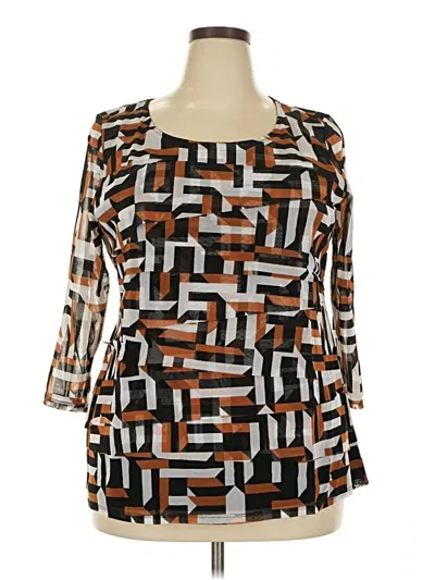 Alfani 3/4 Sleeve T-shirt In Brown