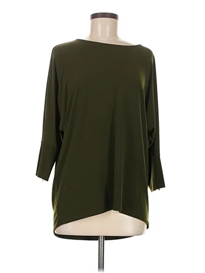 Pre-owned Alfani 3/4 Sleeve T-shirt In Green
