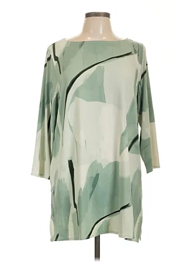 Pre-owned Alfani 3/4 Sleeve T-shirt In Green
