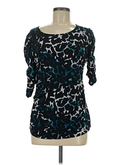 Pre-owned Alfani 3/4 Sleeve T-shirt In Teal