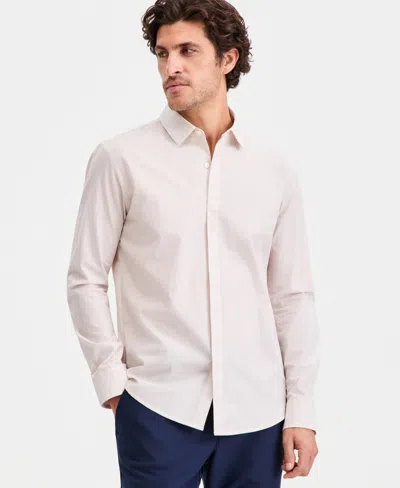 Alfani Aflani Men's Luke Cotton Long-sleeve Button Shirt, Macy's Exclusive In Pink