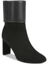 Alfani Ajojof Womens Faux Suede Mixed Media Booties In Black