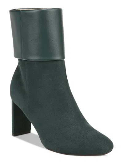 Alfani Ajojof Womens Faux Suede Mixed Media Booties In Green