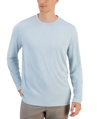 Alfani Alfatech Shirt Mens Cloud Blue Stretch Long Sleeve Pullover Fts108