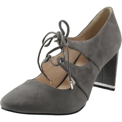 Alfani Binddi Womens Lace-up Faux Suede Pumps In Blue