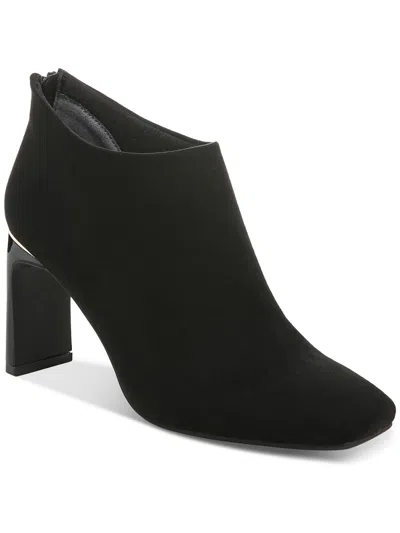 Alfani Brittnee Womens Zipper Faux Suede Booties In Black
