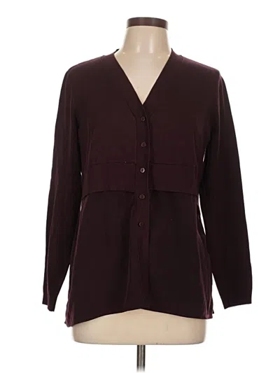 Pre-owned Alfani Cardigan Sweater In Burgundy
