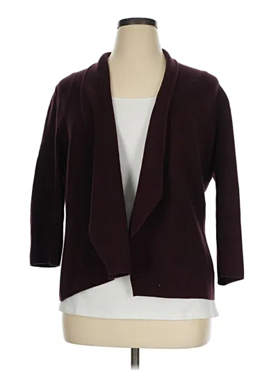 Pre-owned Alfani Cardigan Sweater In Burgundy