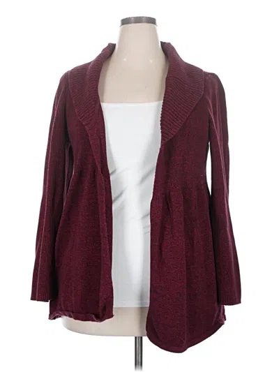 Pre-owned Alfani Cardigan Sweater In Burgundy